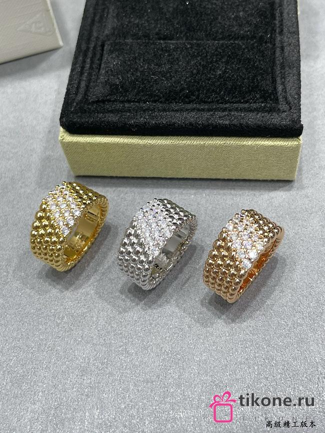 VCA Perlee Diamonds Ring 5 Rows 18k Yellow/ Rose/ White Gold Diamond - 1
