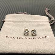 David Yurman Petite X Stud Earrings 18K Sterling Silver with Diamonds 8.4mm - 6