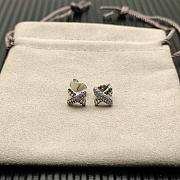 David Yurman Petite X Stud Earrings 18K Sterling Silver with Diamonds 8.4mm - 5