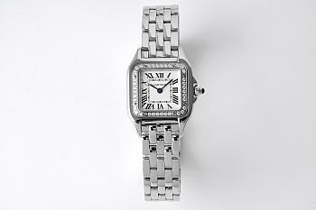 Panthere de Cartier Watch White Gold Small Model Bezel Set with Brilliant-cut Diamonds 22x30mm