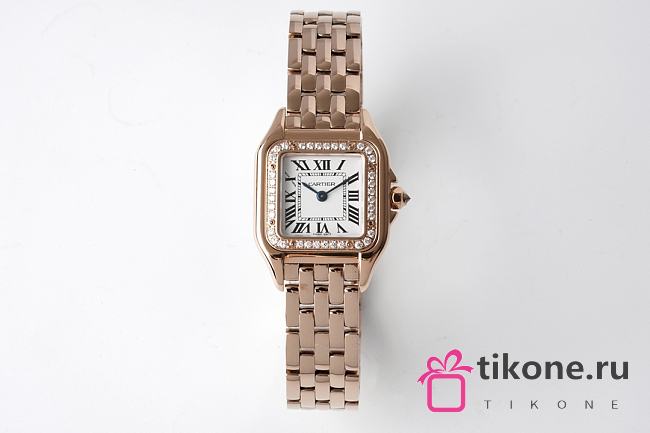 Panthere de Cartier Watch Rose Gold Small Model Bezel Set with Brilliant-cut Diamonds 22x30mm - 1