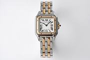 Panthere de Cartier Watch Rose/ White Gold Medium Model Bezel Set with Brilliant-cut Diamonds 27x37mm - 1