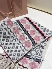 Miumiu Wool And Cashmere Scarf Talc/Pink - 22x160cm - 6