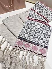 Miumiu Wool And Cashmere Scarf Talc/Pink - 22x160cm - 5