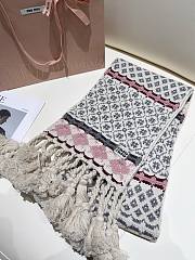 Miumiu Wool And Cashmere Scarf Talc/Pink - 22x160cm - 2