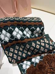 Miumiu Wool And Cashmere Scarf Cognac/Billiard Green - 22x160cm - 4