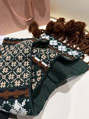 Miumiu Wool And Cashmere Scarf Cognac/Billiard Green - 22x160cm - 5