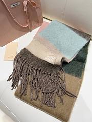 Miumiu Wool Scarf With Fringes Cognac/Tundra - 23x185cm - 6