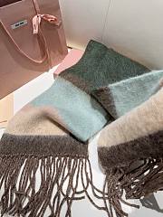 Miumiu Wool Scarf With Fringes Cognac/Tundra - 23x185cm - 5