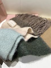 Miumiu Wool Scarf With Fringes Cognac/Tundra - 23x185cm - 3