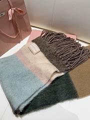 Miumiu Wool Scarf With Fringes Cognac/Tundra - 23x185cm - 2