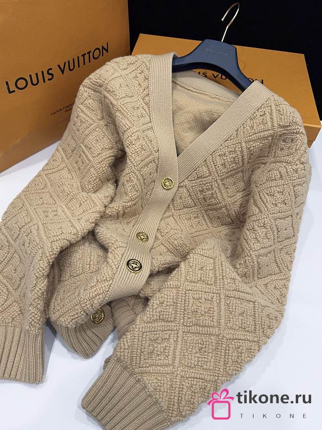 LV Monogram Toweling Cardigan Camel 1AJHO6  - 1