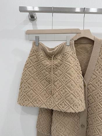 LV Monogram Toweling Skirt Camel