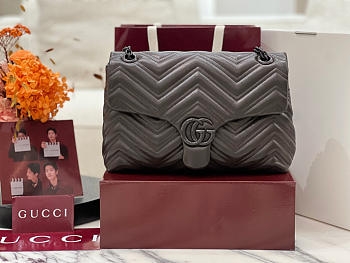 Gucci GG Marmont Medium Shoulder Bag Dark Brown - 31x17x8cm