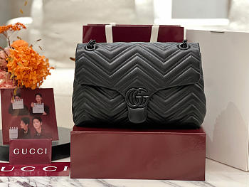 Gucci GG Marmont Medium Shoulder Bag Black - 31x17x8cm