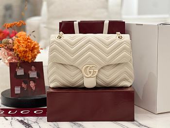 Gucci GG Marmont Medium Shoulder Bag Ivory - 31x17x8cm