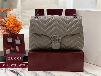 Gucci GG Marmont Medium Shoulder Bag Dusty Grey - 31x17x8cm