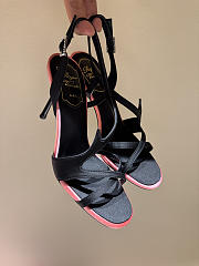 Rose Vivier Sandals in Satin Black 10cm - 1