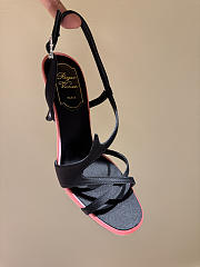 Rose Vivier Sandals in Satin Black 10cm - 4