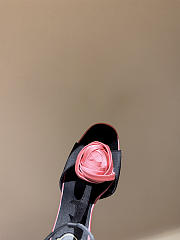 Rose Vivier Sandals in Satin Black Pink 10cm - 5