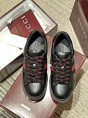 Men's Gucci Ace Sneaker with Web Black Leather - 4