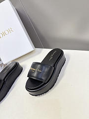 Dior D-Lane Platform Slide Black Padded Lambskin  - 4