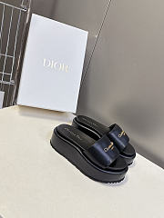 Dior D-Lane Platform Slide Black Padded Lambskin  - 3