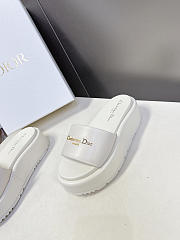 Dior D-Lane Platform Slide White Padded Lambskin  - 6
