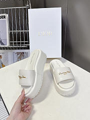 Dior D-Lane Platform Slide White Padded Lambskin  - 5