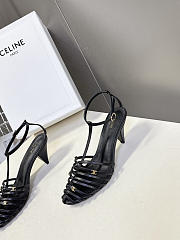 Celine Cage Heeled Sandal In Goatskin Black 6cm - 5