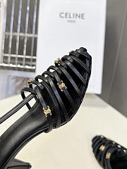 Celine Cage Heeled Sandal In Goatskin Black 6cm - 4