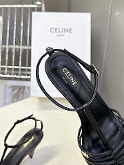Celine Cage Heeled Sandal In Goatskin Black 6cm - 3