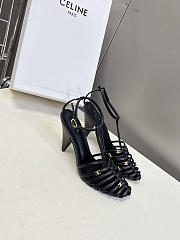 Celine Cage Strappy Sandal In Goatskin Black 9mm - 6