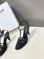 Celine Cage Strappy Sandal In Goatskin Black 9mm - 4