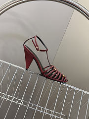 Celine Cage Strappy Sandal In Goatskin Burgundy 9mm - 2