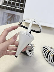 Celine Cage Strappy Sandal In Goatskin White 9mm - 5
