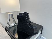 Chanel Lace-Up Shoes Suede Calfskin & Calfskin Black 70mm - 4