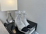 Chanel Lace-Up Shoes Suede Calfskin & Calfskin Gray 70mm - 4