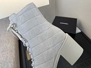 Chanel Lace-Up Shoes Suede Calfskin & Calfskin Gray 70mm - 6