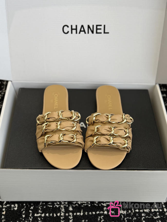 Chanel Mules Lambskin Beige - 1