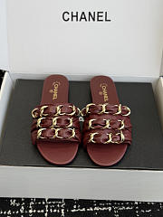 Chanel Mules Lambskin Burgundy - 1