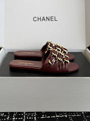 Chanel Mules Lambskin Burgundy - 5