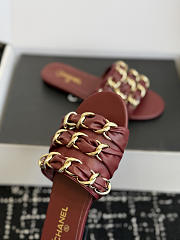 Chanel Mules Lambskin Burgundy - 4