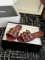 Chanel Mules Lambskin Burgundy - 2