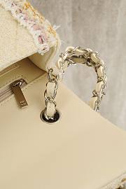 Chanel Mini Classic Handbag Tweed & Gold Metal Light Yellow - 20x12x6cm - 6