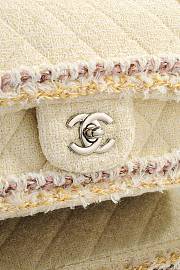 Chanel Mini Classic Handbag Tweed & Gold Metal Light Yellow - 20x12x6cm - 4