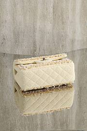 Chanel Mini Classic Handbag Tweed & Gold Metal Light Yellow - 20x12x6cm - 3