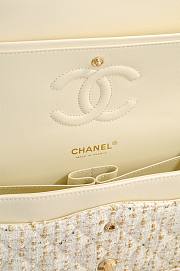 Chanel Classic 11.12 Handbag Tweed & Gold Metal Ecru & Gold - 25.5x15.5x6.5cm - 3
