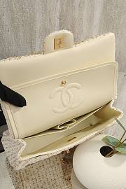 Chanel Classic 11.12 Handbag Tweed & Gold Metal Ecru & Gold - 25.5x15.5x6.5cm - 2