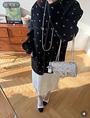 Chanel Flap Bag Tweed Gold Metal Ecru Multicolour - 21x13x8cm - 6